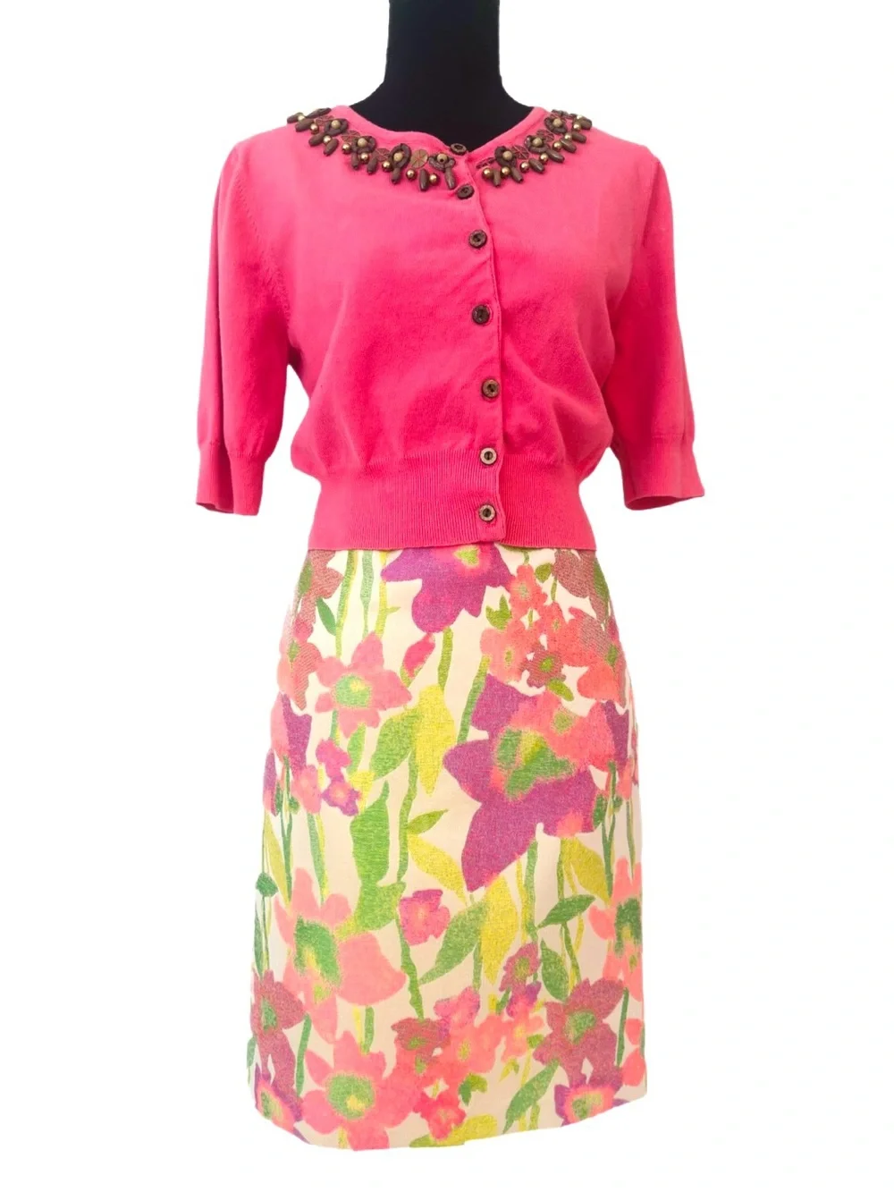 TRINA TURK ~ Orange/Pink/Green/Purple A-Line Skirt size 8